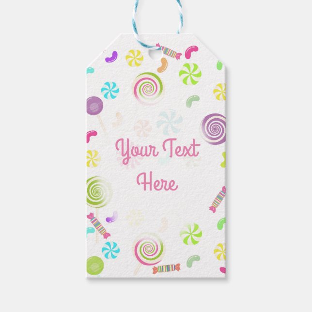 Candy Patterned Party Gift Tags (Front)