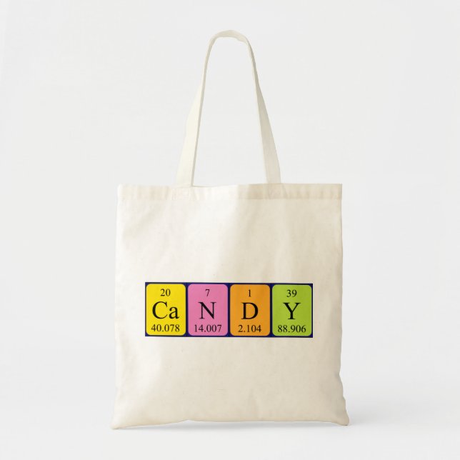 Candy periodic table name tote bag (Front)