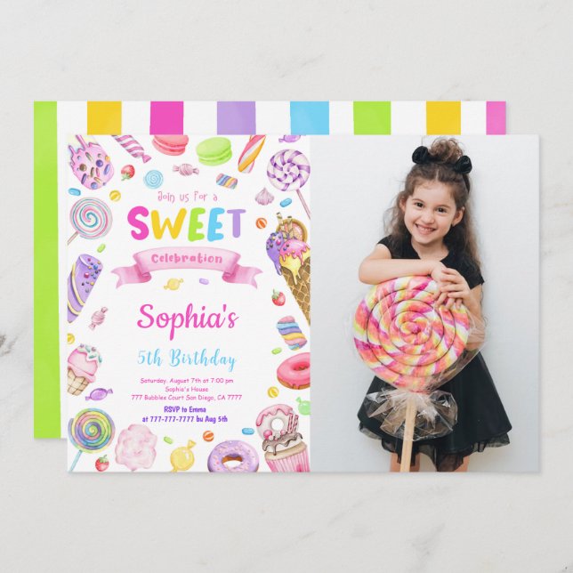 Candy Photo Invitation (Front/Back)