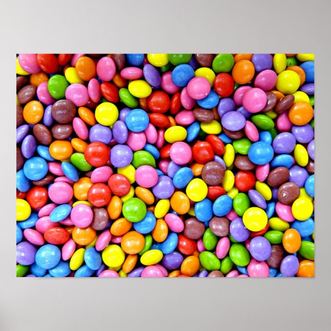 Candy pieces, colourful sweet treats poster (Front)