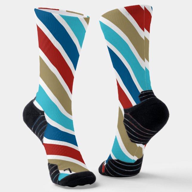 Candy pin Strip-Christmas Contemporary Socks (Angled)