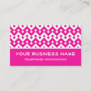 Candy Pink and White Business Card to Customise