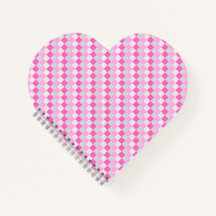 Candy Pink and White Check Pattern Heart Shape