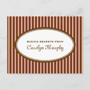 Candy pink chocolate brown custom recipe card