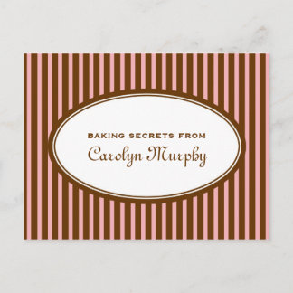 Candy pink chocolate brown custom recipe card