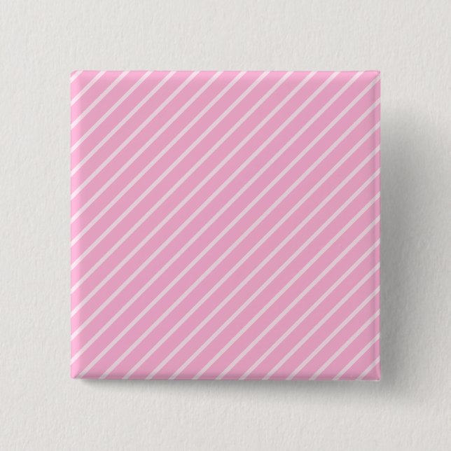 Candy Pink Diagonal Striped Pattern. 15 Cm Square Badge (Front)
