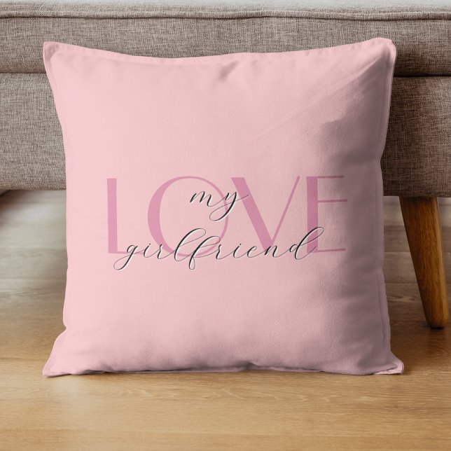 Candy Pink Elegant LOVE Pastel Rose Valentine Cushion (Creator Uploaded)