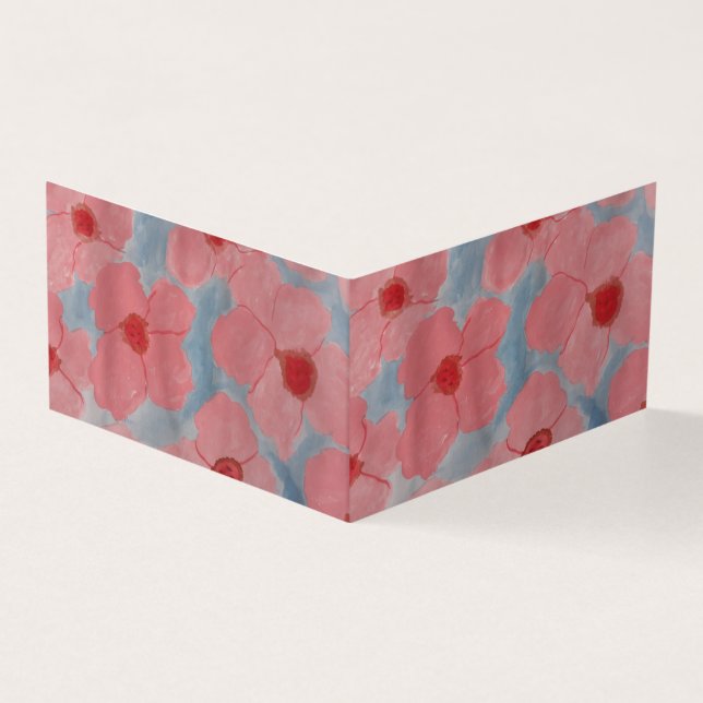 Candy Pink Flowers Greeting Card (Outside)