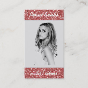 Candy Pink Glitter Model Actress Business Cards