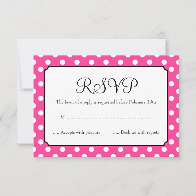 Candy Pink Polka Dot Bat Mitzvah RSVP (Front)