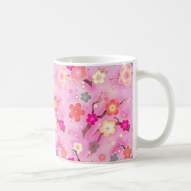 Candy Pink Sakura cherry blossom coffee mug (Right)
