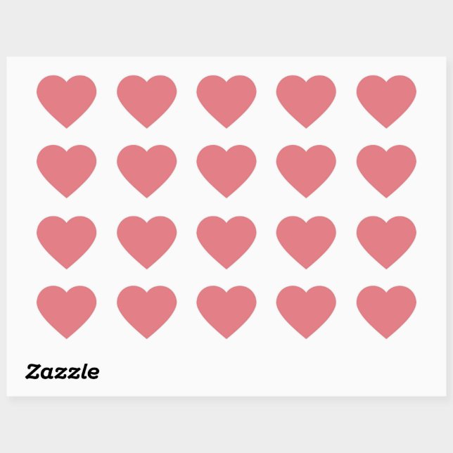 Candy pink (solid colour)  heart sticker (Sheet)