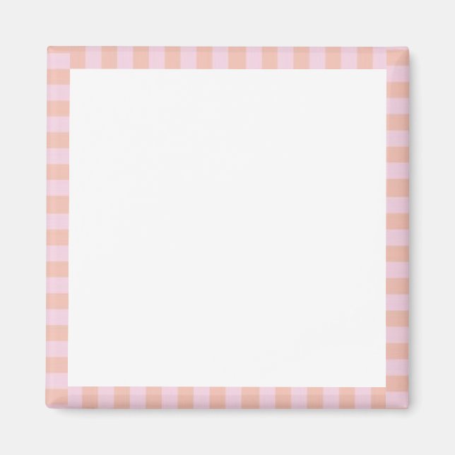 Candy Pink Stripe Border Template Magnet (Front)