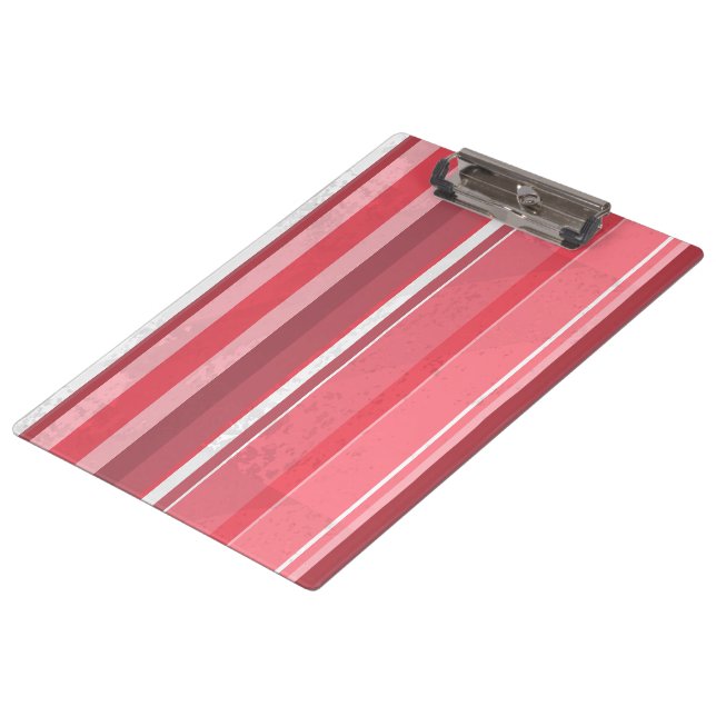 Candy Pink Stripes Clipboard (Angled)