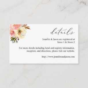 Candy Pink & Yellow Floral Details SM Enclosure Card