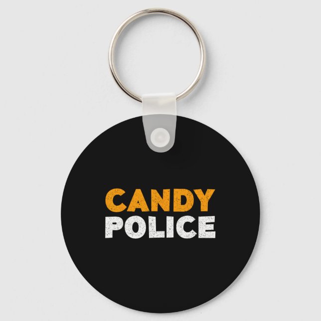 Candy Police Halloween Shirt  Key Ring (Front)