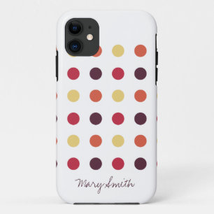 Candy Polka Dot Custom Name Plum iPhone 11 Case