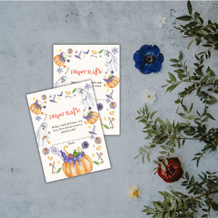 Candy Pumpkin Ghosts Halloween Diaper Raffle Enclosure Card