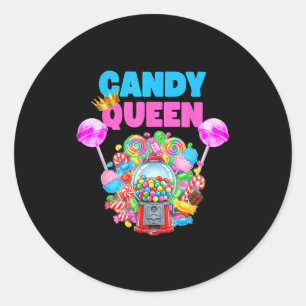 Candy Queen Shirt Funny Lollip Candy Lover Humor  Classic Round Sticker