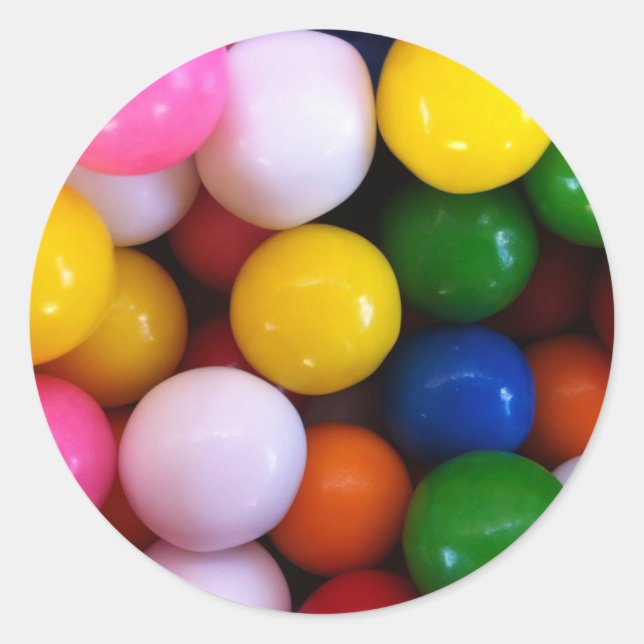 Candy rainbow gum balls classic round sticker (Front)