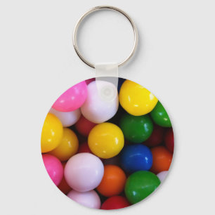 Candy rainbow gum balls key ring