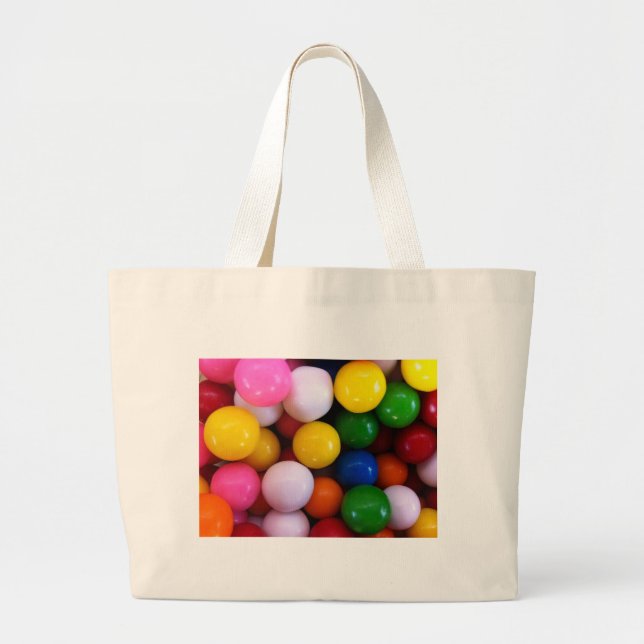 Candy rainbow gum balls large tote bag (Front)