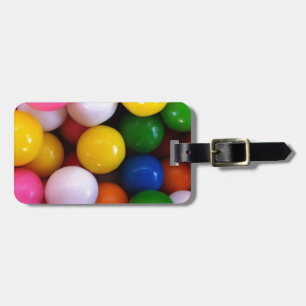 Candy rainbow gum balls luggage tag