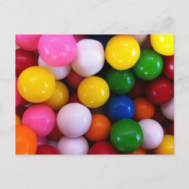 Candy rainbow gum balls postcard (Front)