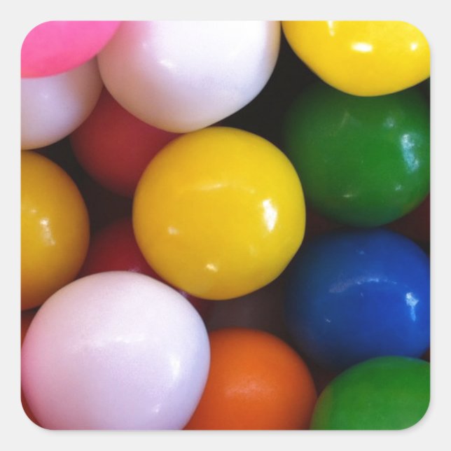 Candy rainbow gum balls square sticker (Front)