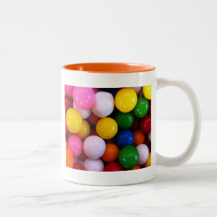 Candy rainbow gum balls Two-Tone coffee mug