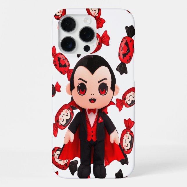 Candy Red And Black Dracula Inspired Halloween iPhone Case (Back)