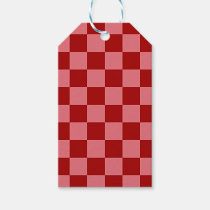 Candy Red and Candy Pink Chequerboard Gift Tags