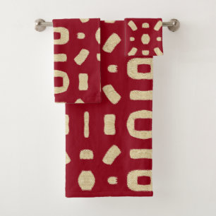 Candy Red Like African Kuba Kente Mud Cloth