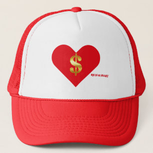 CANDY RED WHITE FOAM NYLON ,RICH@HEART WOMEN'S TRUCKER HAT