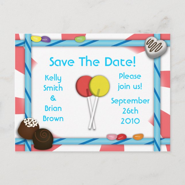 Candy Save-The-Date Postcard (Front)
