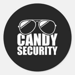 Candy Security Funny Easy Halloween Costume Adult Classic Round Sticker