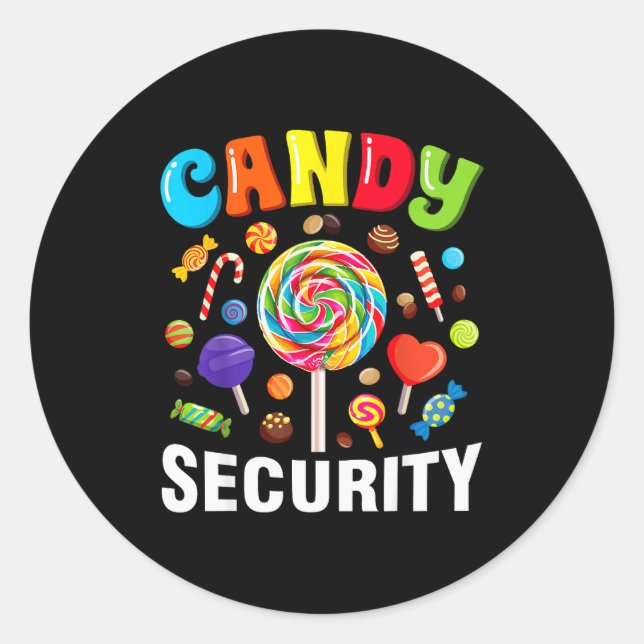 Candy Security Funny Halloween Costume  Classic Round Sticker (Front)
