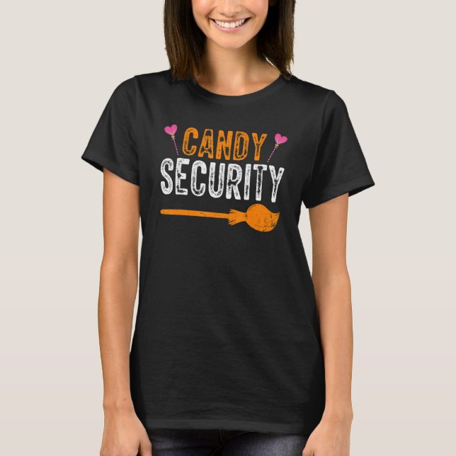 Candy Security Halloween Parent Costume Mum Dad T-Shirt (Front)