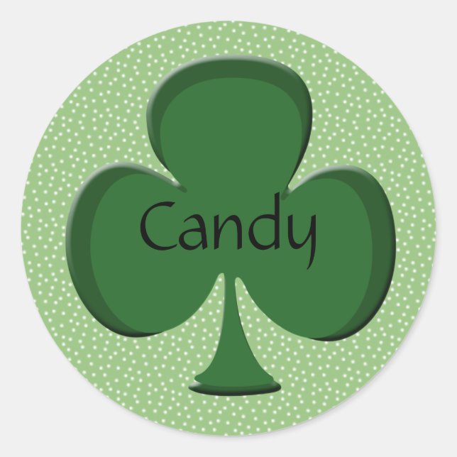 Candy Shamrock Name Sticker / Seal (Front)