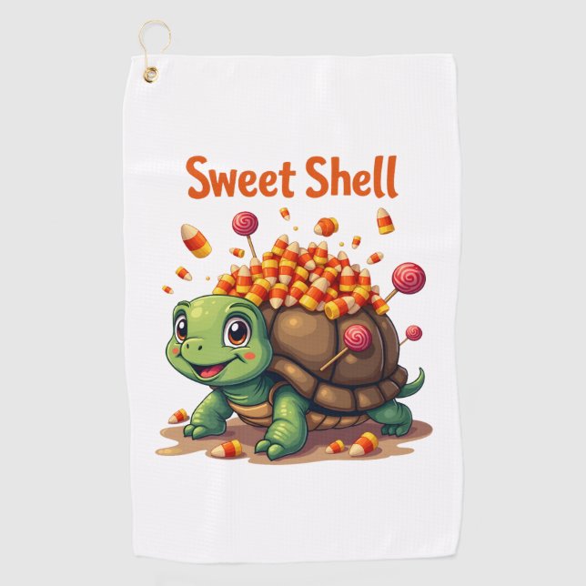 Candy Shell Turtle Golf Towel (Front)