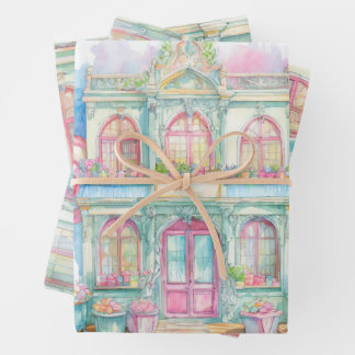 Candy shop at Paris watercolor Wrapping Paper Sheet
