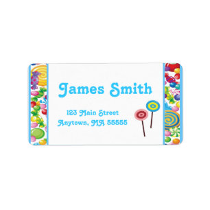 Candy Shop Blue Boy Address Labels
