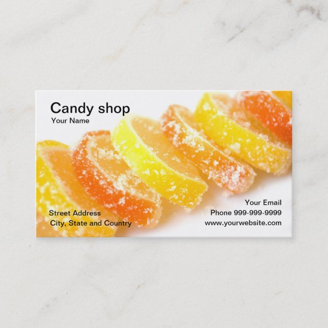 Candy shop business card (Front)