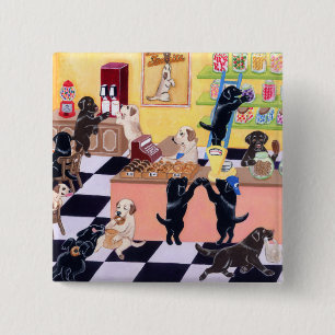 Candy Shop Labradors 15 Cm Square Badge