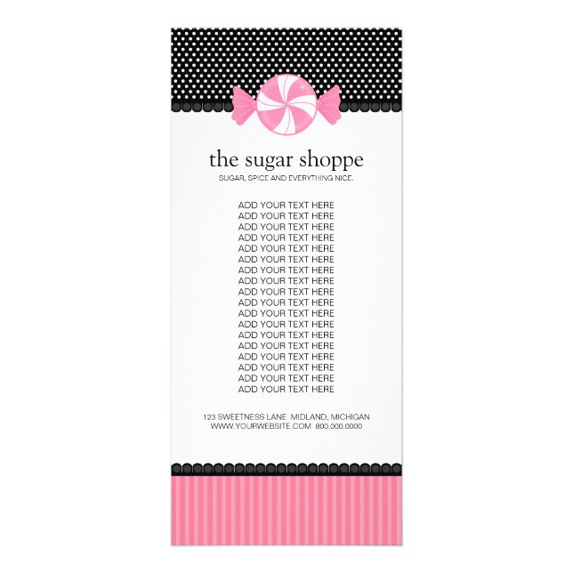 Candy Shop Product Rack Cards (Front)