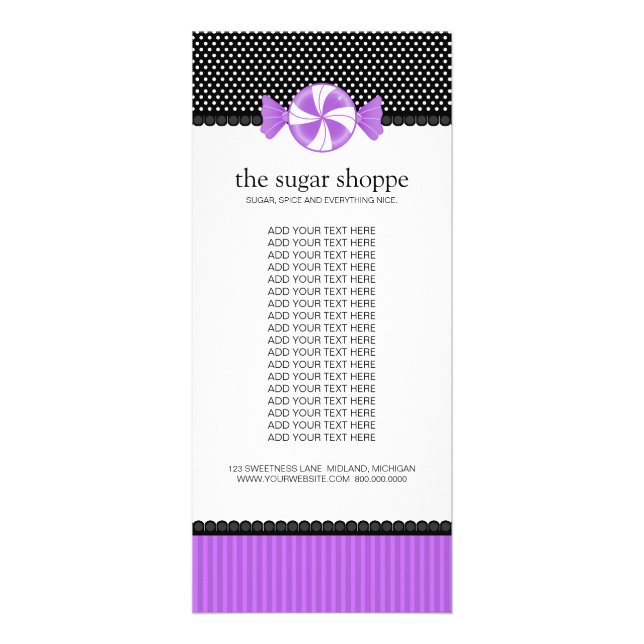 Candy Shop Product Rack Cards (Front)