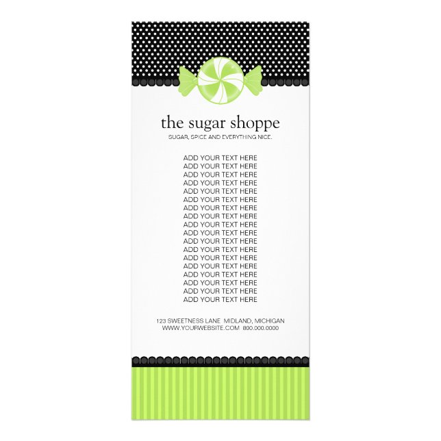 Candy Shop Product Rack Cards (Front)