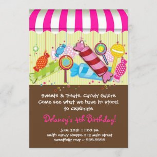Candy Shoppe Birthday Invitation