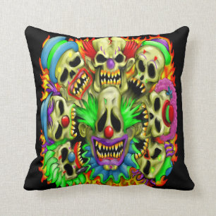Candy Skull Clowns Pillow