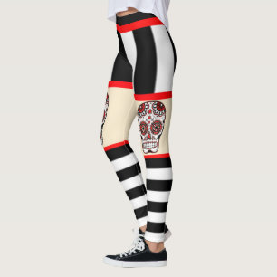 Candy Skull Leggings Shorts Effect